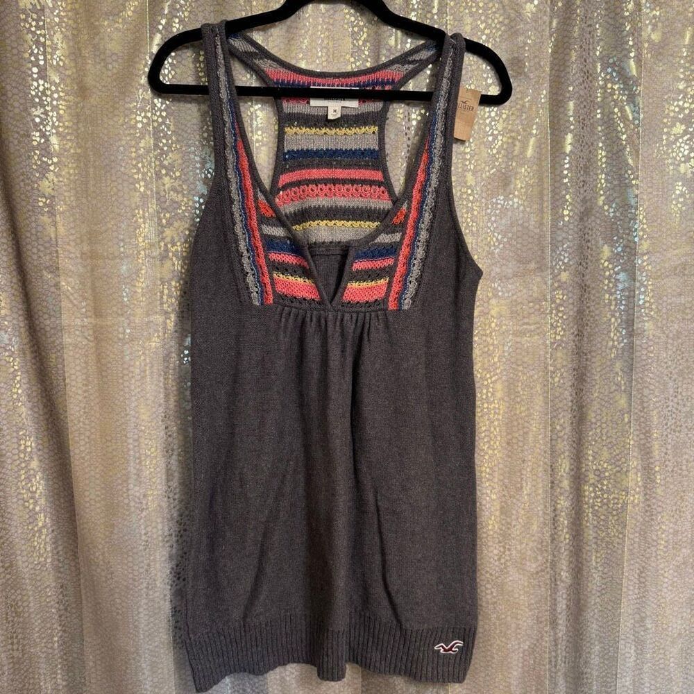 Hollister RARE‎ Y2K Vintage 2000s Knit Colorful Striped Racerback Tank NWT